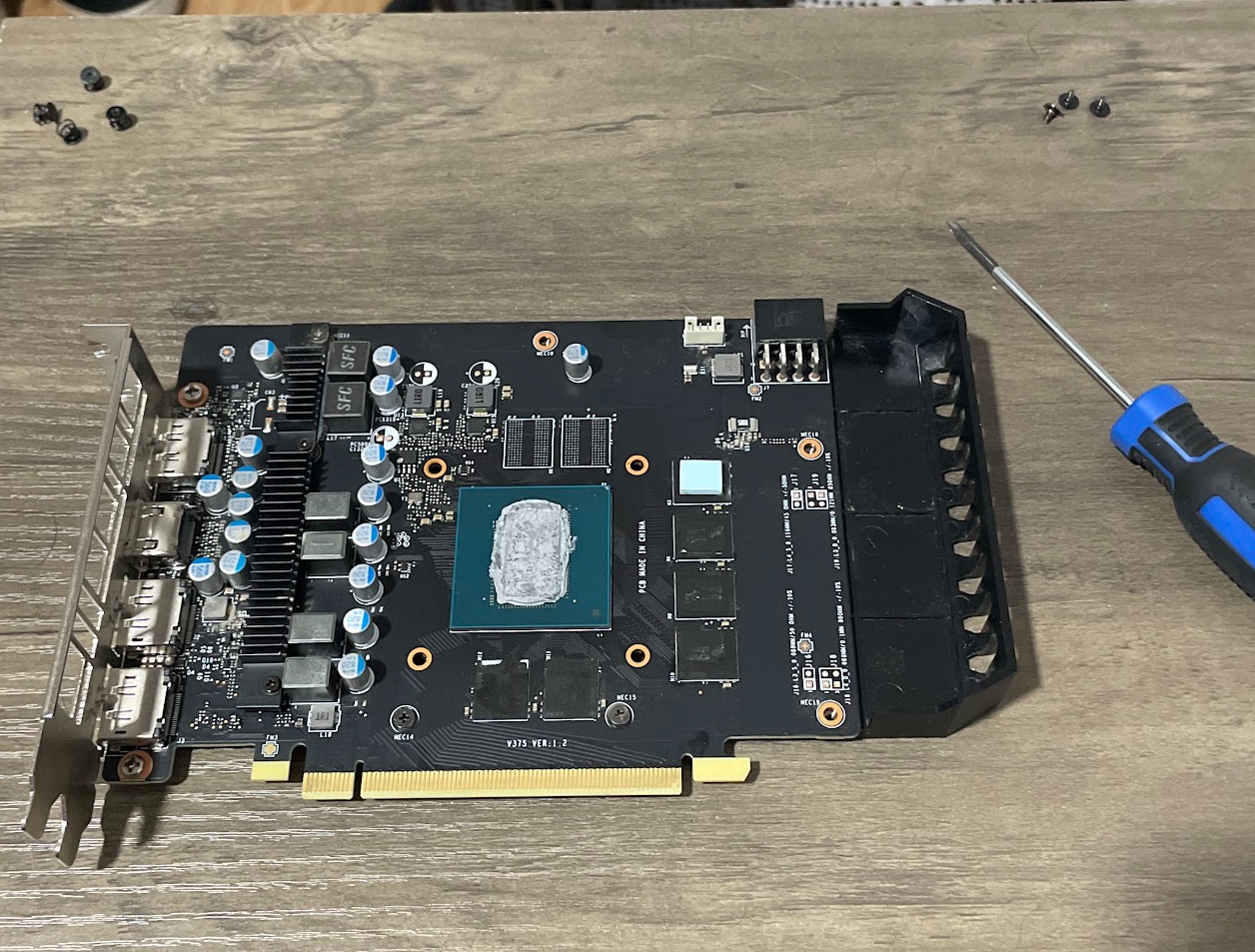 Black Radeon graphics card with dual fans